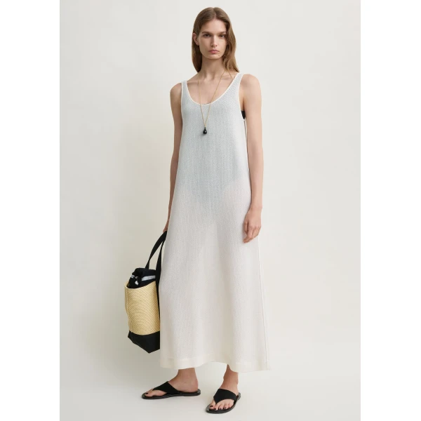 Totême Scoop cover-up in Macadamia - Dresses - Scandinavian Minimalist Luxury at Coveti