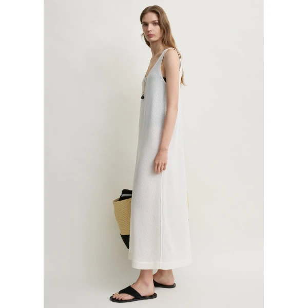 Totême Scoop cover-up in Macadamia - Dresses - Scandinavian Minimalist Luxury at Coveti