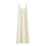 Totême Scoop cover-up in Macadamia - Dresses - Scandinavian Minimalist Luxury at Coveti