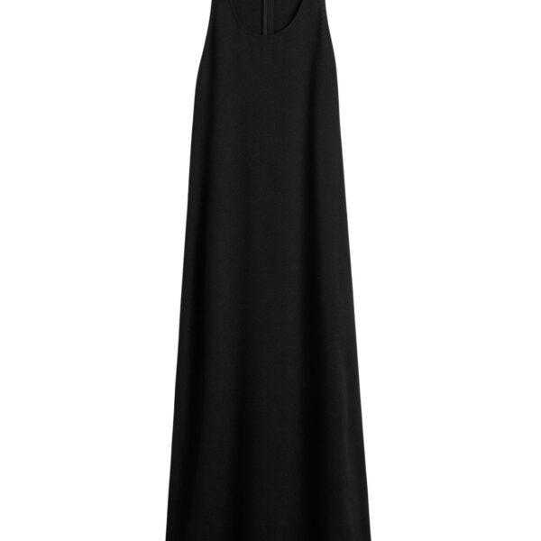 Totême Scoop-neck sablé dress in Black - Dresses - Scandinavian Minimalist Luxury at Coveti