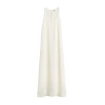 Totême Scoop-neck sablé dress in Macadamia - Dresses - Scandinavian Minimalist Luxury at Coveti