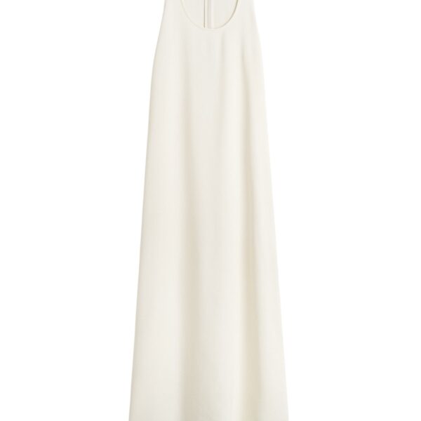 Totême Scoop-neck sablé dress in Macadamia - Dresses - Scandinavian Minimalist Luxury at Coveti
