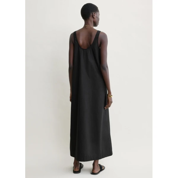 Totême Scoop poplin dress in Black - Dresses - Scandinavian Minimalist Luxury at Coveti