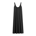 Totême Scoop poplin dress in Black - Dresses - Scandinavian Minimalist Luxury at Coveti