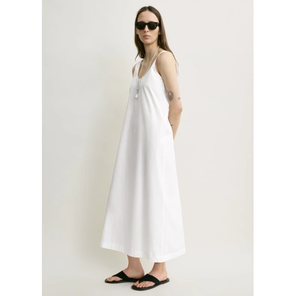 Totême Scoop poplin dress in White - Dresses - Scandinavian Minimalist Luxury at Coveti