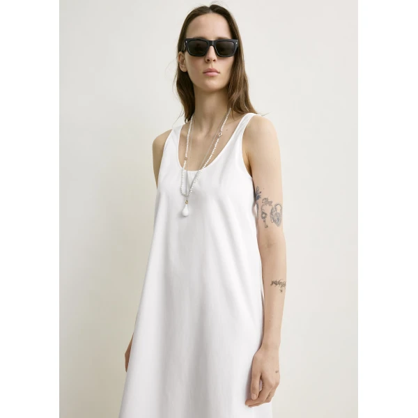 Totême Scoop poplin dress in White - Dresses - Scandinavian Minimalist Luxury at Coveti
