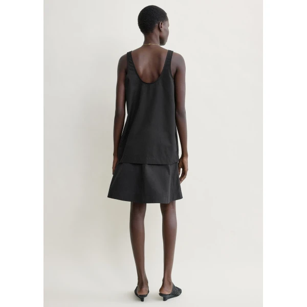 Totême Scoop poplin tank in Black - Tops - Scandinavian Minimalist Luxury at Coveti