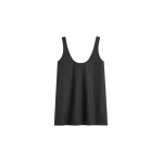 Totême Scoop poplin tank in Black - Tops - Scandinavian Minimalist Luxury at Coveti