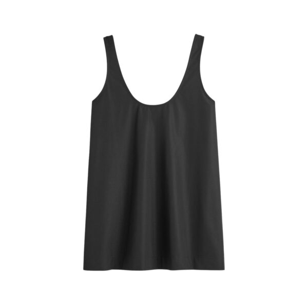 Totême Scoop poplin tank in Black - Tops - Scandinavian Minimalist Luxury at Coveti