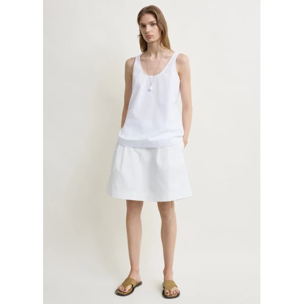 Totême Scoop poplin tank in White - Tops - Scandinavian Minimalist Luxury at Coveti