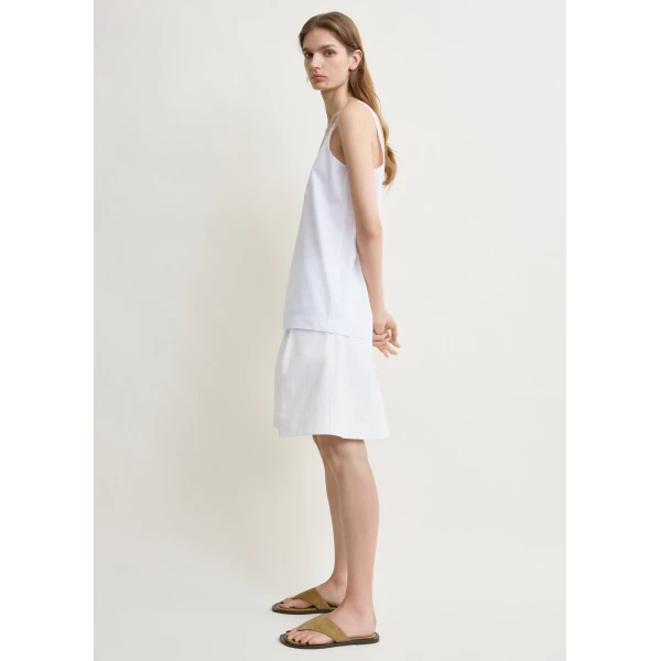 Totême Scoop poplin tank in White - Tops - Scandinavian Minimalist Luxury at Coveti
