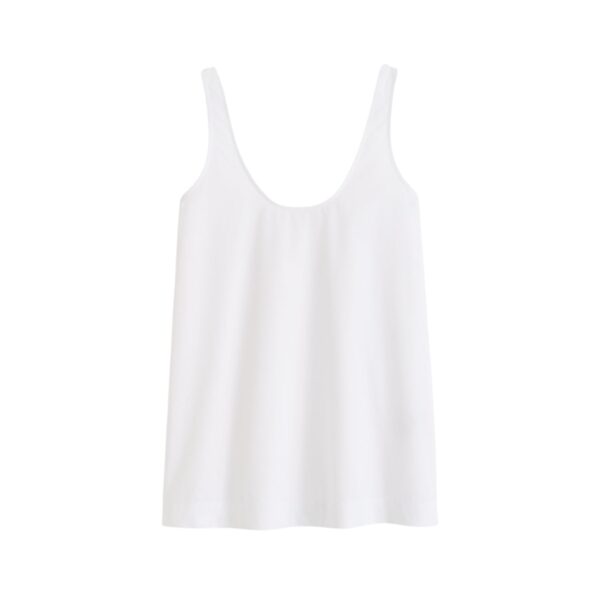Totême Scoop poplin tank in White - Tops - Scandinavian Minimalist Luxury at Coveti