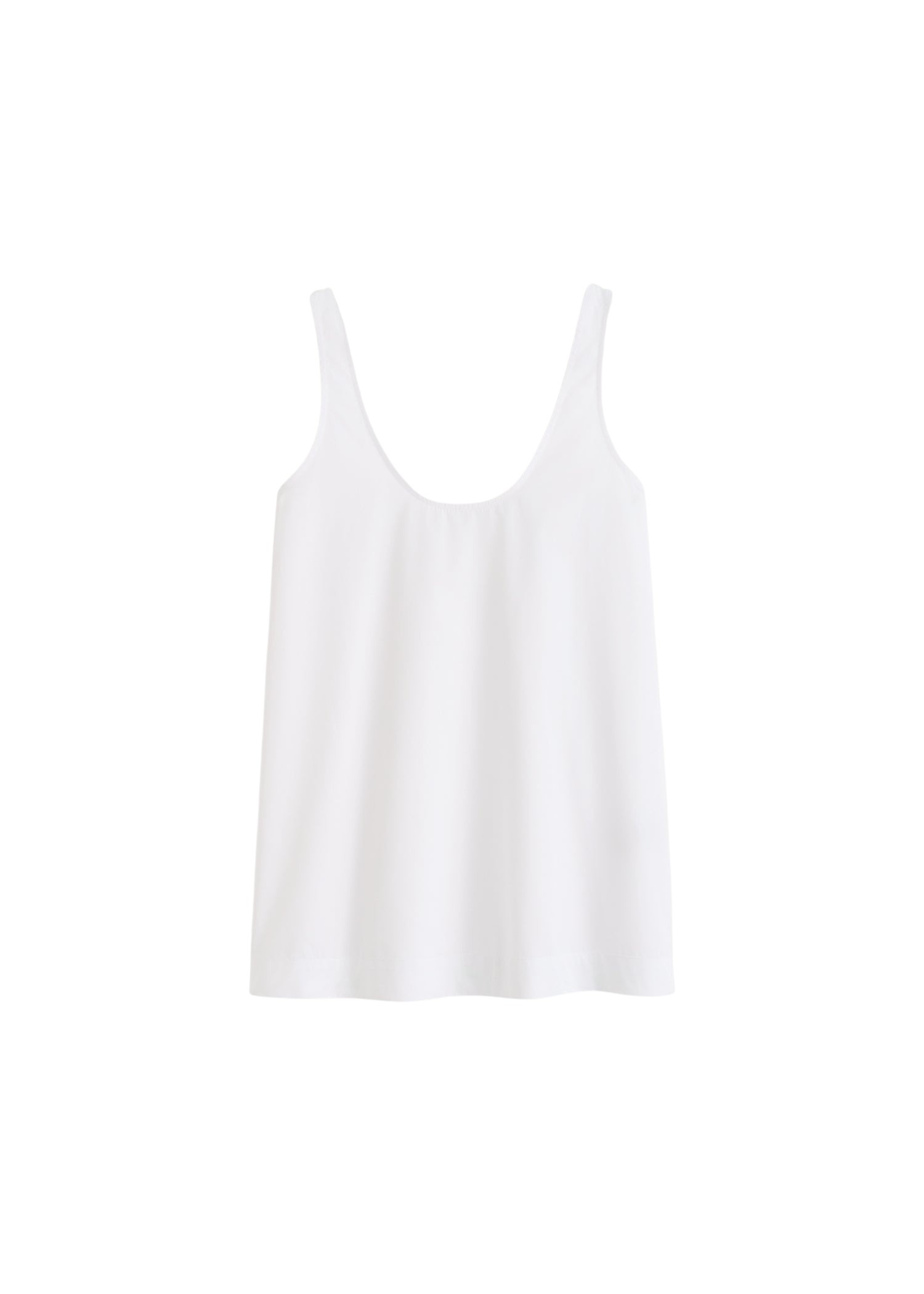 Totême Scoop poplin tank in White - Tops - Scandinavian Minimalist Luxury at Coveti