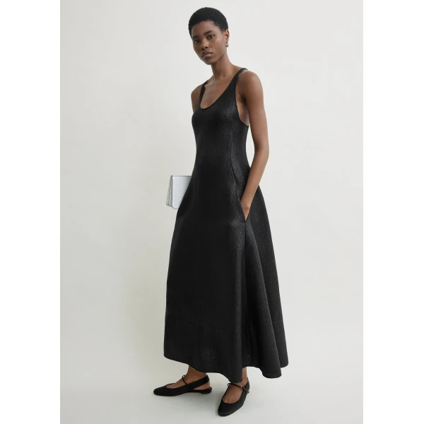Totême Sculpted cotton dress in Black - Dresses - Scandinavian Minimalist Luxury at Coveti
