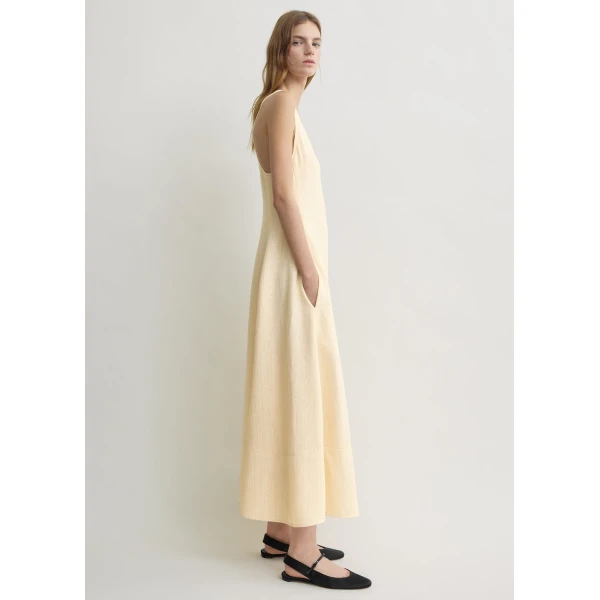 Totême Sculpted cotton dress in Ecru - Dresses - Scandinavian Minimalist Luxury at Coveti