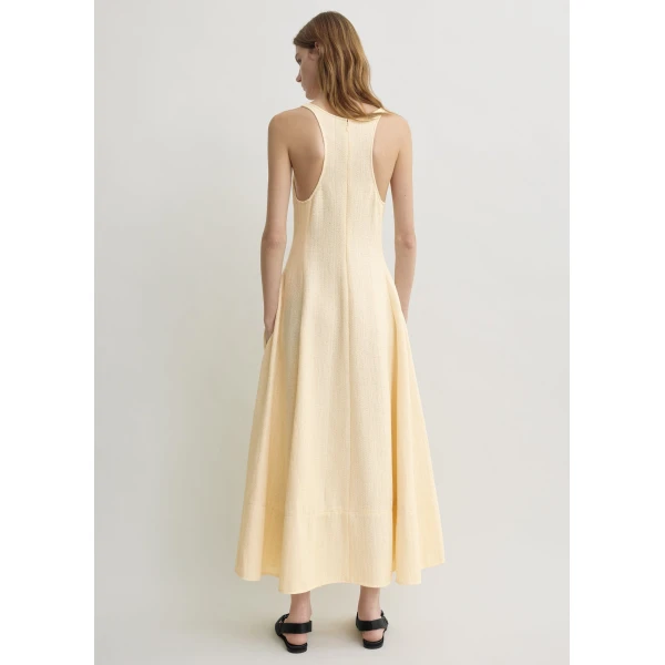 Totême Sculpted cotton dress in Ecru - Dresses - Scandinavian Minimalist Luxury at Coveti