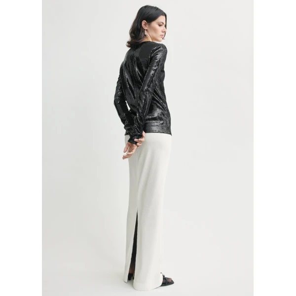 Totême Sequin top in Black - Tops - Scandinavian Minimalist Luxury at Coveti