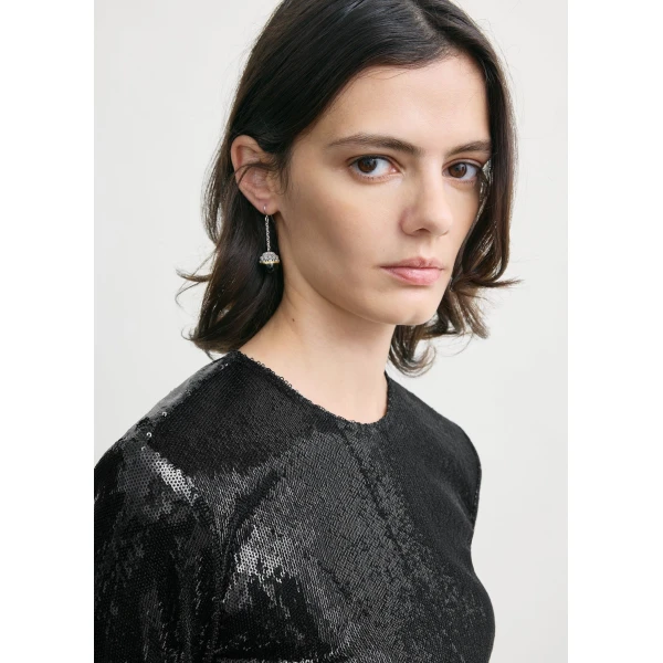 Totême Sequin top in Black - Tops - Scandinavian Minimalist Luxury at Coveti