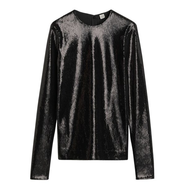 Totême Sequin top in Black - Tops - Scandinavian Minimalist Luxury at Coveti