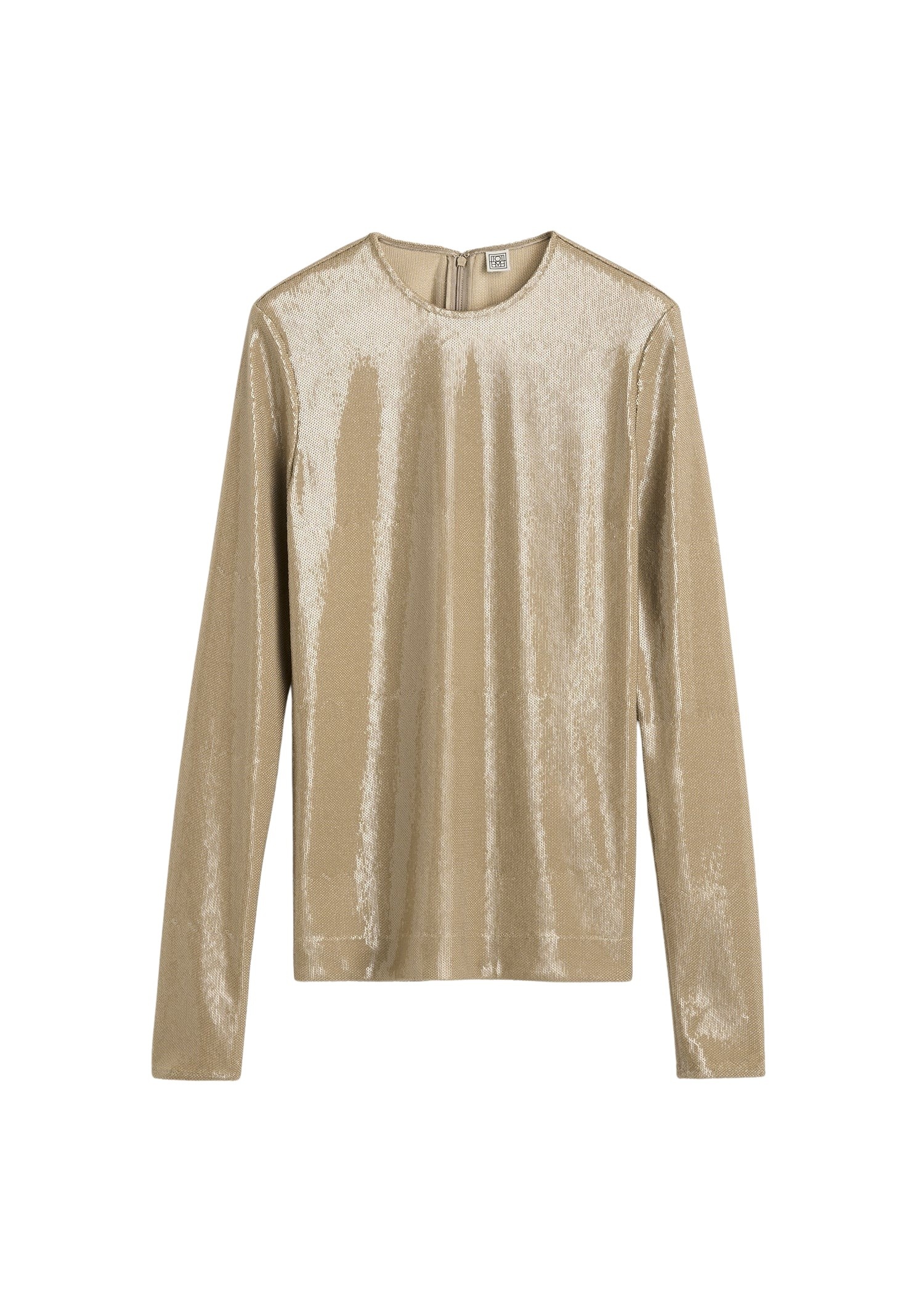 Totême Sequin top in Latte - Tops - Scandinavian Minimalist Luxury at Coveti