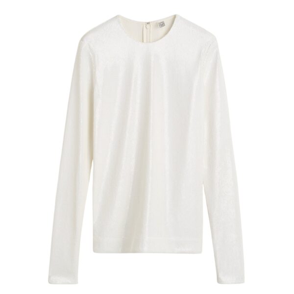Totême Sequin top in White - Tops - Scandinavian Minimalist Luxury at Coveti