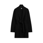 Totême Shawl-lapel robe in Black - Knitwear - Scandinavian Minimalist Luxury at Coveti