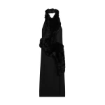 Totême Shearling appliqué dress in Black - Dresses - Scandinavian Minimalist Luxury at Coveti