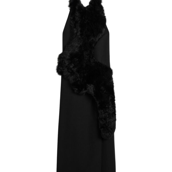 Totême Shearling appliqué dress in Black - Dresses - Scandinavian Minimalist Luxury at Coveti