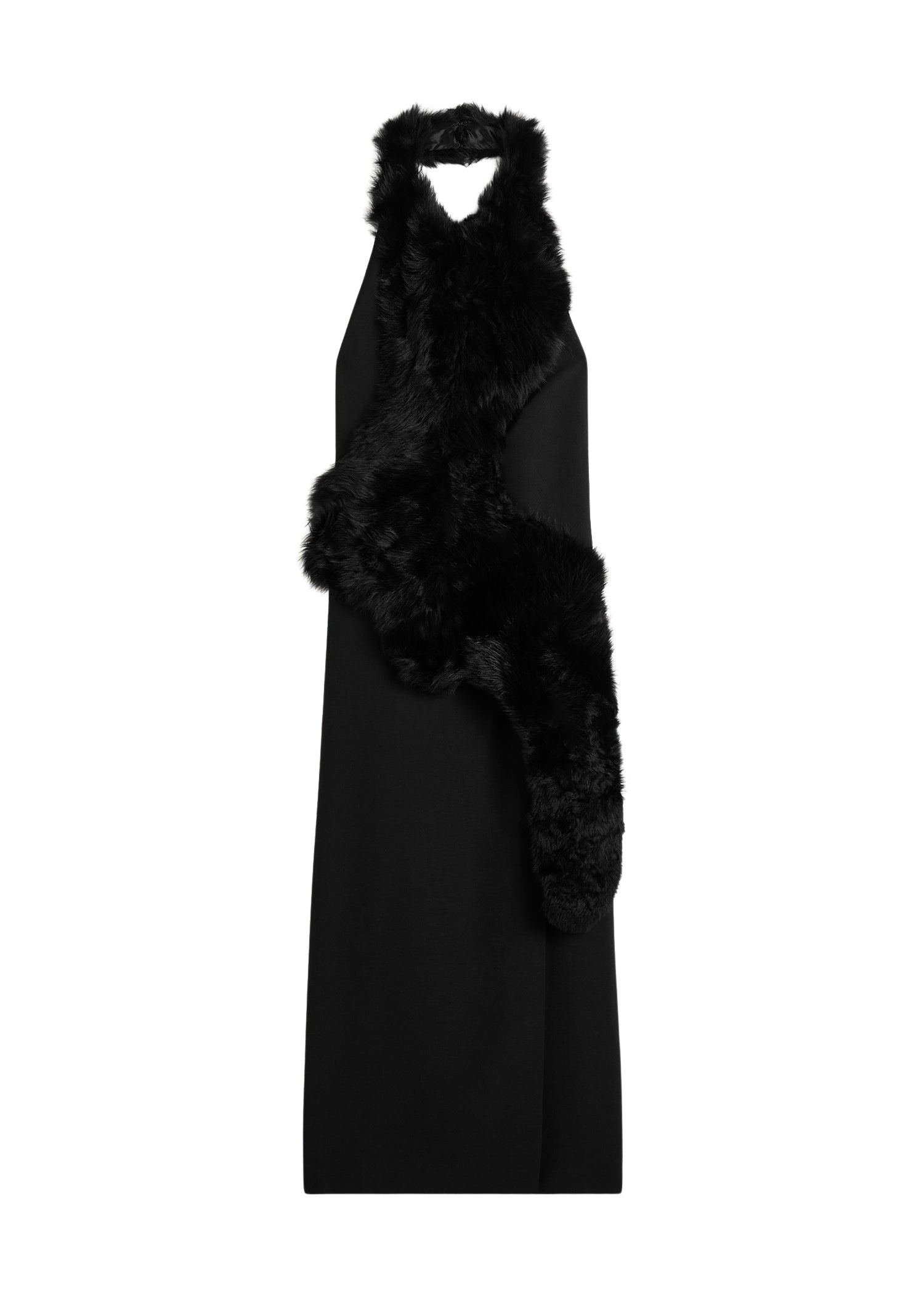 Totême Shearling appliqué dress in Black - Dresses - Scandinavian Minimalist Luxury at Coveti