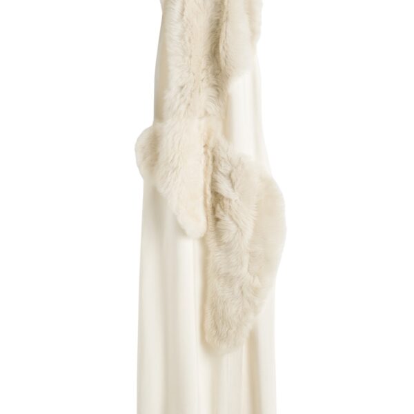 Totême Shearling appliqué dress in Macadamia - Dresses - Scandinavian Minimalist Luxury at Coveti