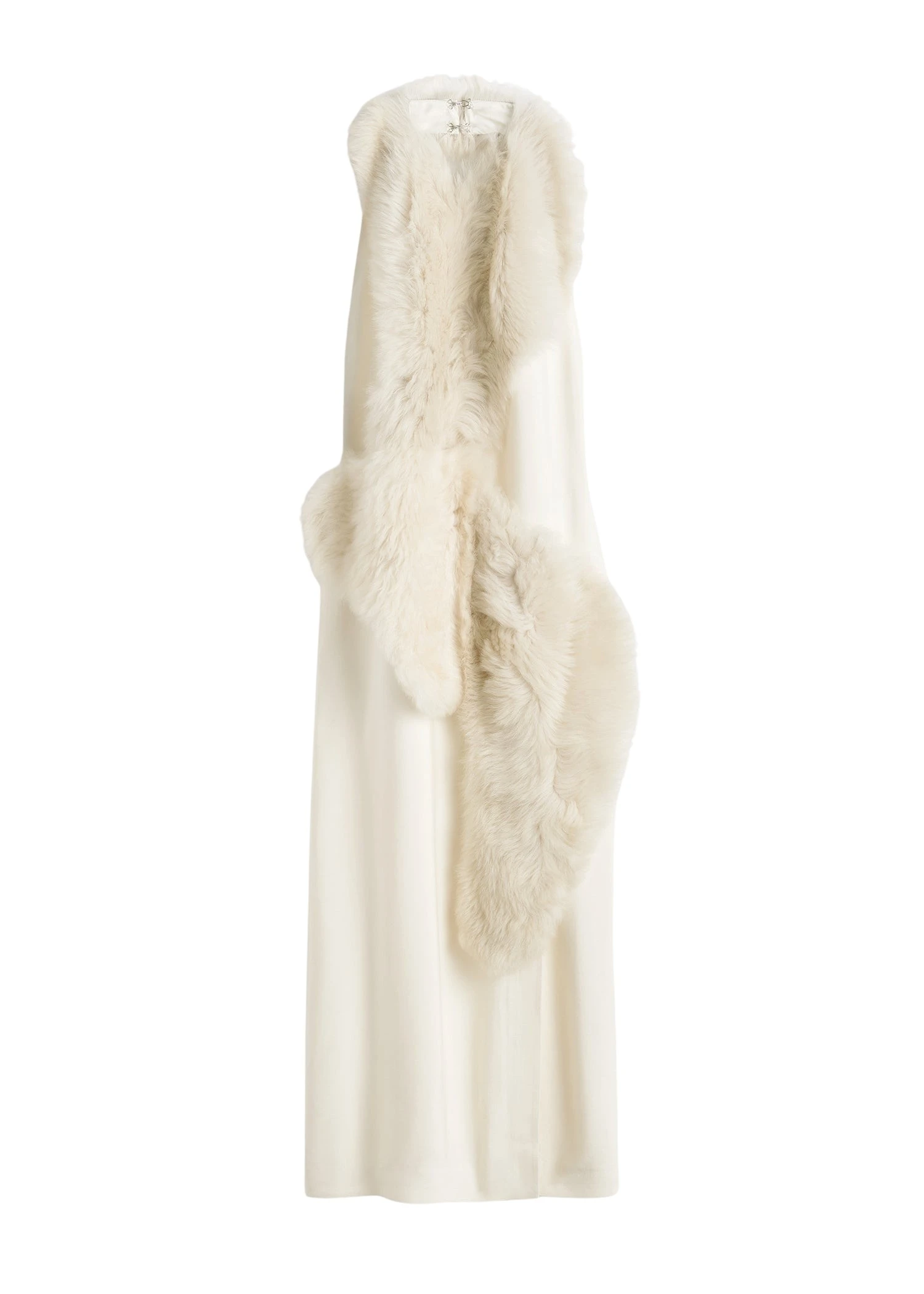 Toteme-Shearling-applique-dress-in-Macadamia61813_nobg Totême Shearling appliqué dress in Macadamia - Dresses - Scandinavian Minimalist Luxury at Coveti