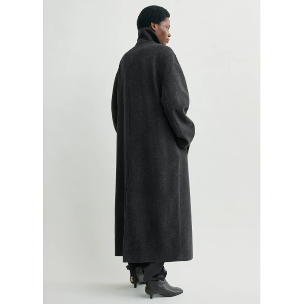 Totême Shield coat charcoal in Charcoal melange - Coats - Scandinavian Minimalist Luxury at Coveti