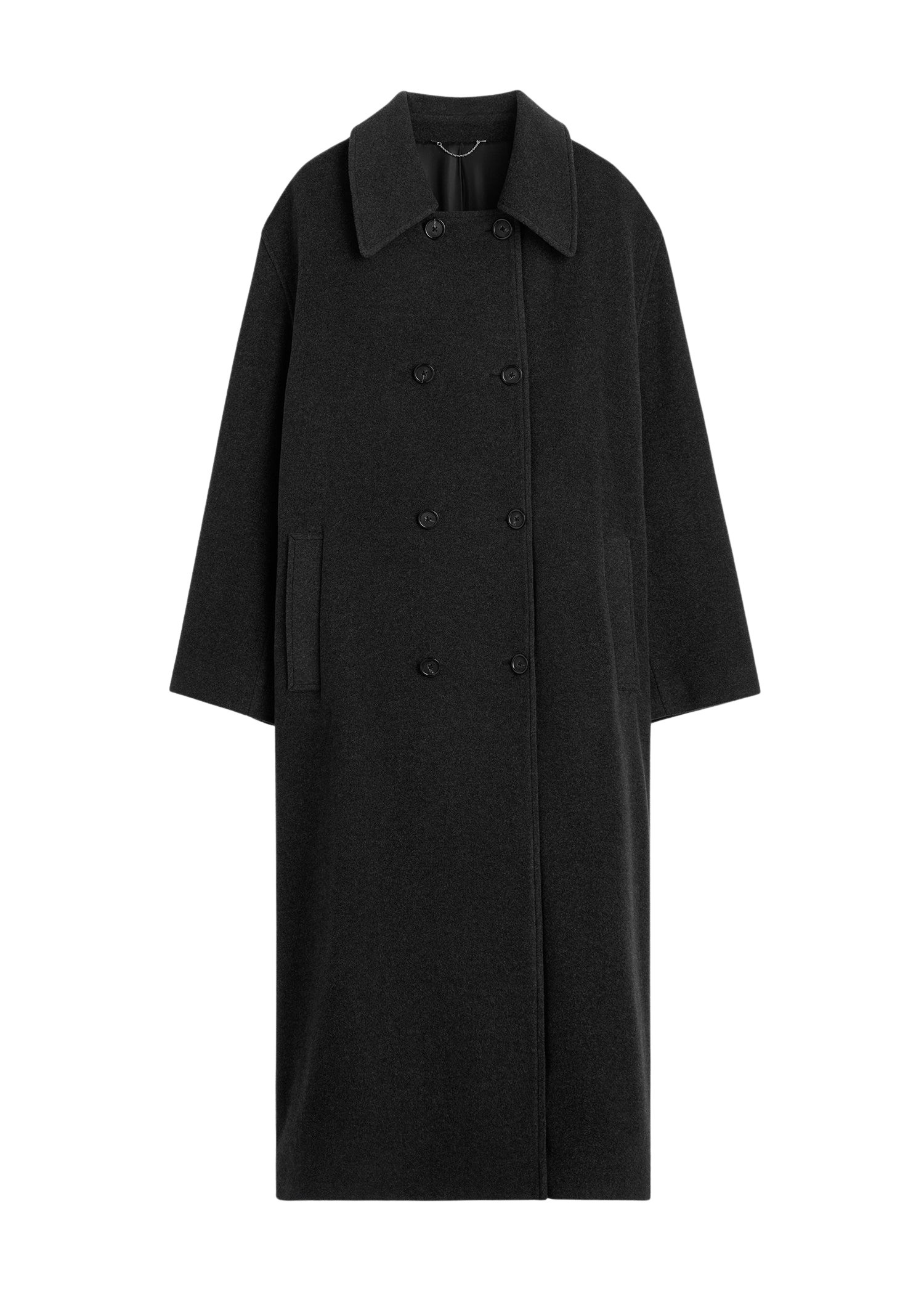 Totême Shield coat charcoal in Charcoal melange - Coats - Scandinavian Minimalist Luxury at Coveti