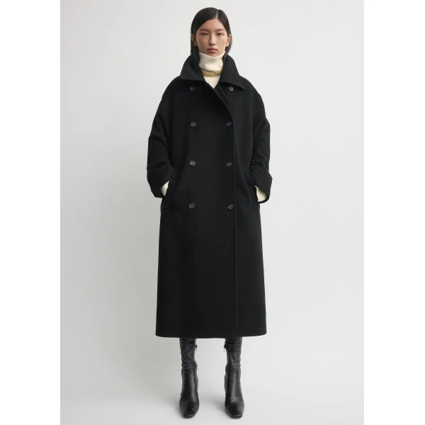 Totême Shield coat in Black - Coats - Scandinavian Minimalist Luxury at Coveti