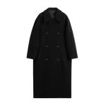 Totême Shield coat in Black - Coats - Scandinavian Minimalist Luxury at Coveti