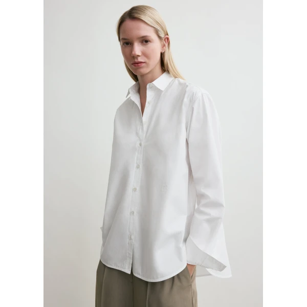 Totême Signature cotton shirt in White - Tops - Scandinavian Minimalist Luxury at Coveti