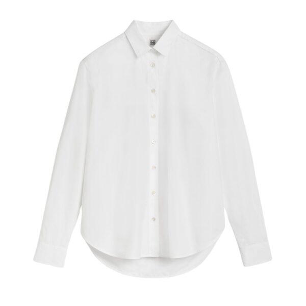 Totême Signature cotton shirt in White - Tops - Scandinavian Minimalist Luxury at Coveti