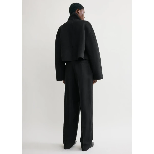 Totême Signature doublé jacket in Black - Jackets - Scandinavian Minimalist Luxury at Coveti
