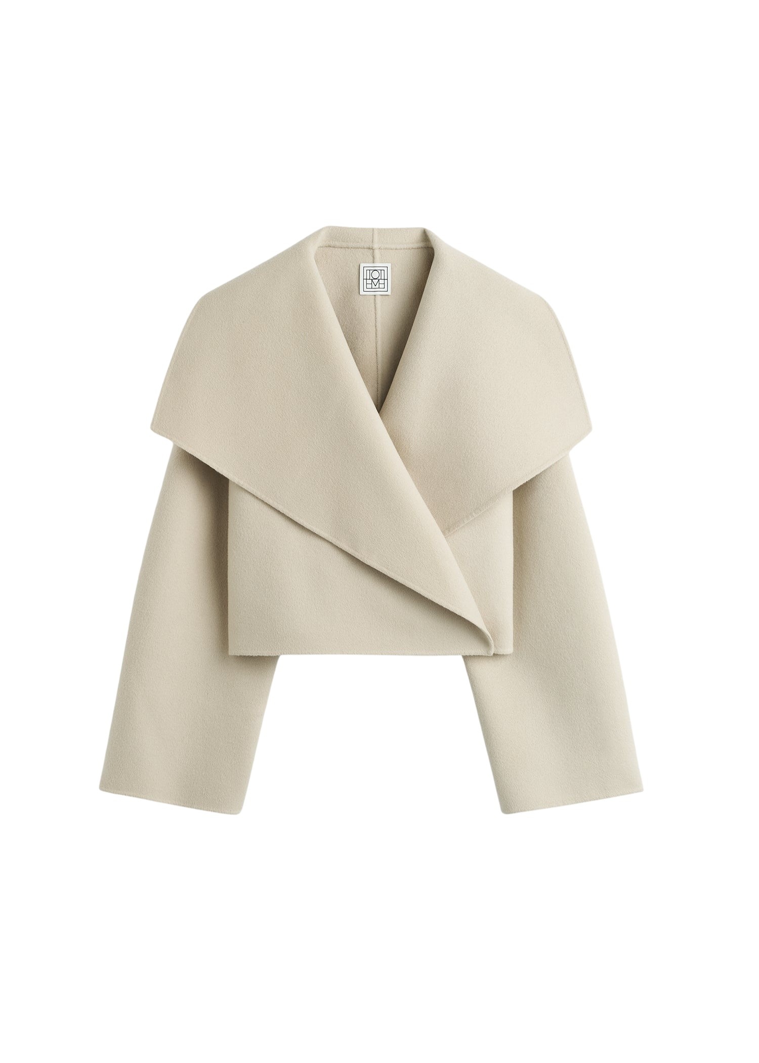 Totême Signature doublé jacket in Peanut - Jackets - Scandinavian Minimalist Luxury at Coveti
