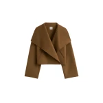 Totême Signature doublé jacket in Tobacco - Jackets - Scandinavian Minimalist Luxury at Coveti
