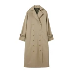 Totême Signature trench in Khaki - Coats - Scandinavian Minimalist Luxury at Coveti
