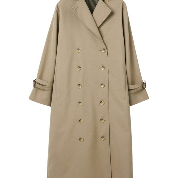 Totême Signature trench in Khaki - Coats - Scandinavian Minimalist Luxury at Coveti