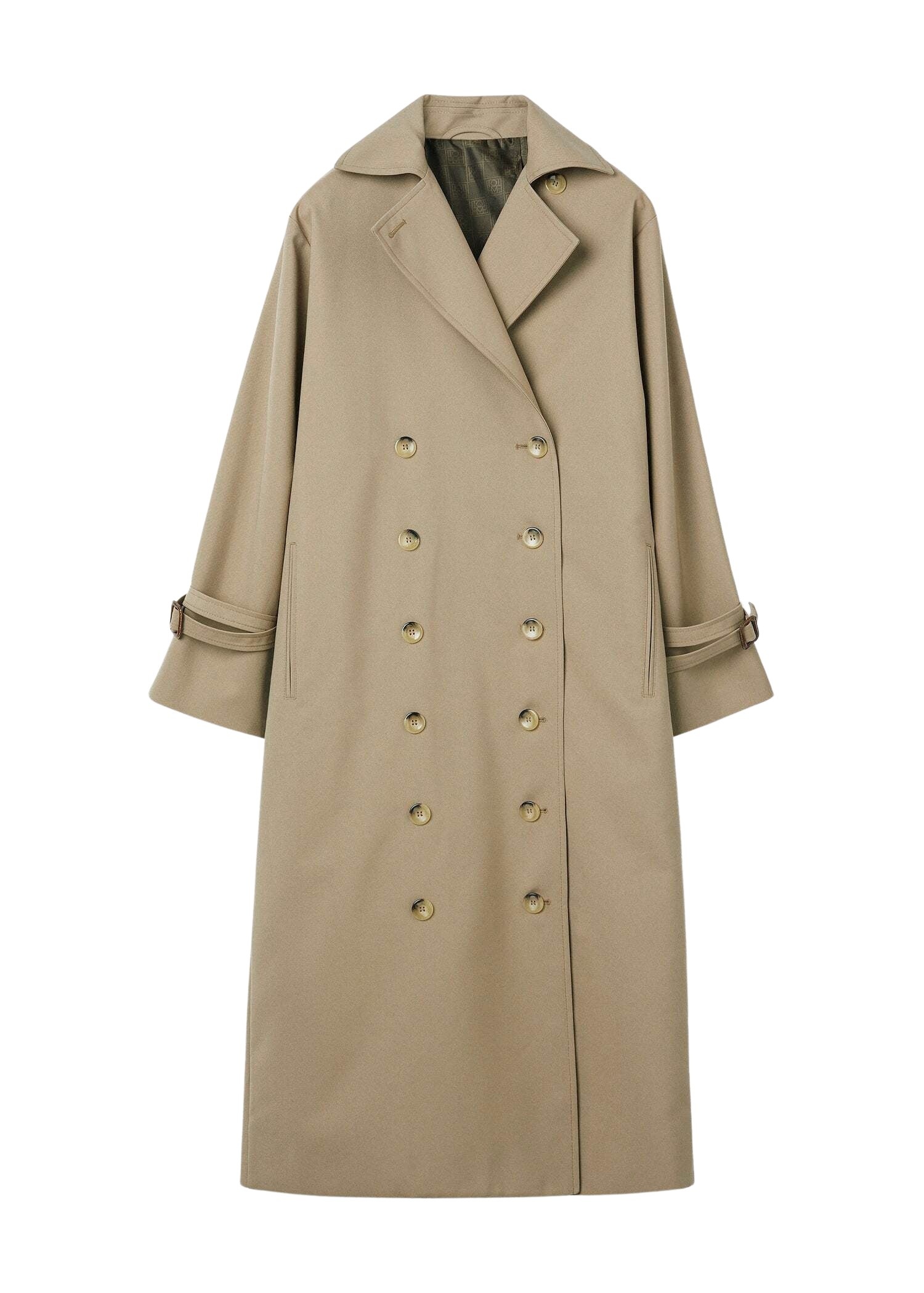Totême Signature trench in Khaki - Coats - Scandinavian Minimalist Luxury at Coveti