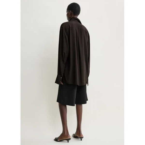 Totême Silk crepe shirt in Brown - Tops - Scandinavian Minimalist Luxury at Coveti