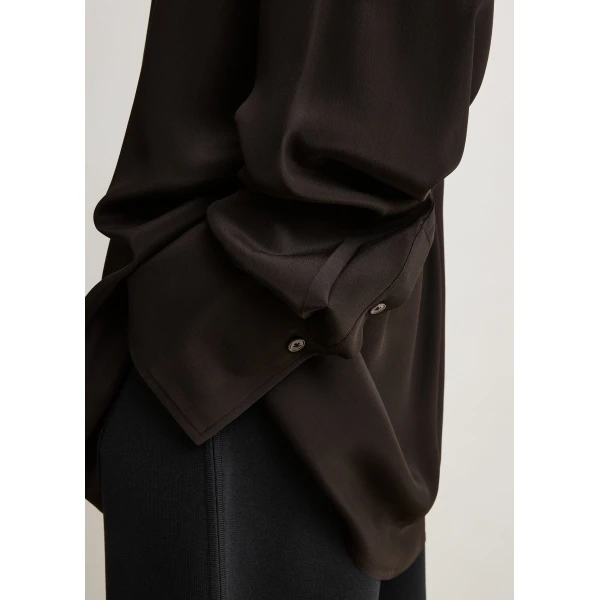 Totême Silk crepe shirt in Brown - Tops - Scandinavian Minimalist Luxury at Coveti