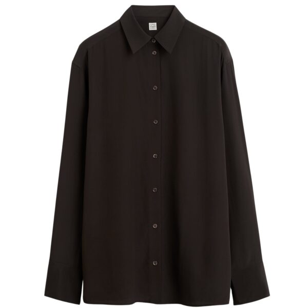 Totême Silk crepe shirt in Brown - Tops - Scandinavian Minimalist Luxury at Coveti