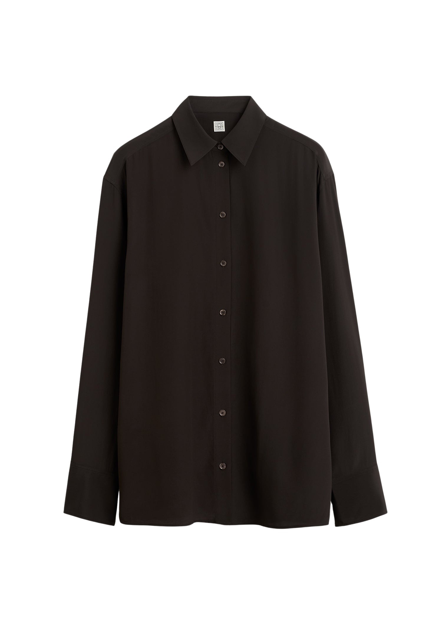Totême Silk crepe shirt in Brown - Tops - Scandinavian Minimalist Luxury at Coveti