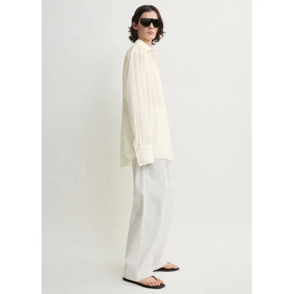 Totême Silk crepe shirt in Off-white - Tops - Scandinavian Minimalist Luxury at Coveti