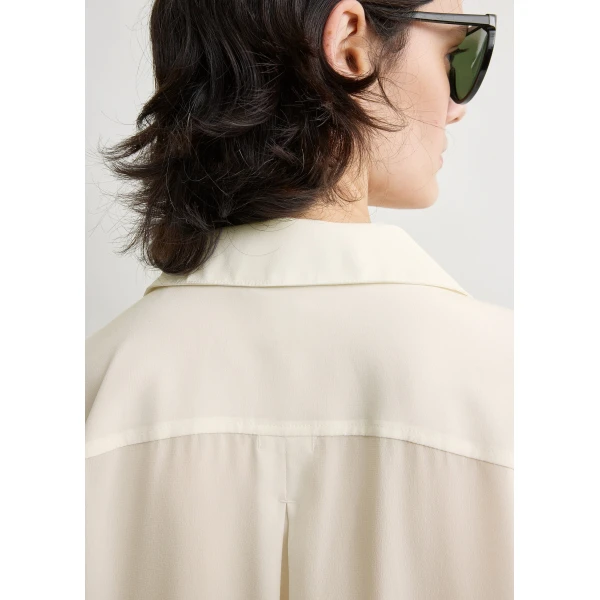 Totême Silk crepe shirt in Off-white - Tops - Scandinavian Minimalist Luxury at Coveti