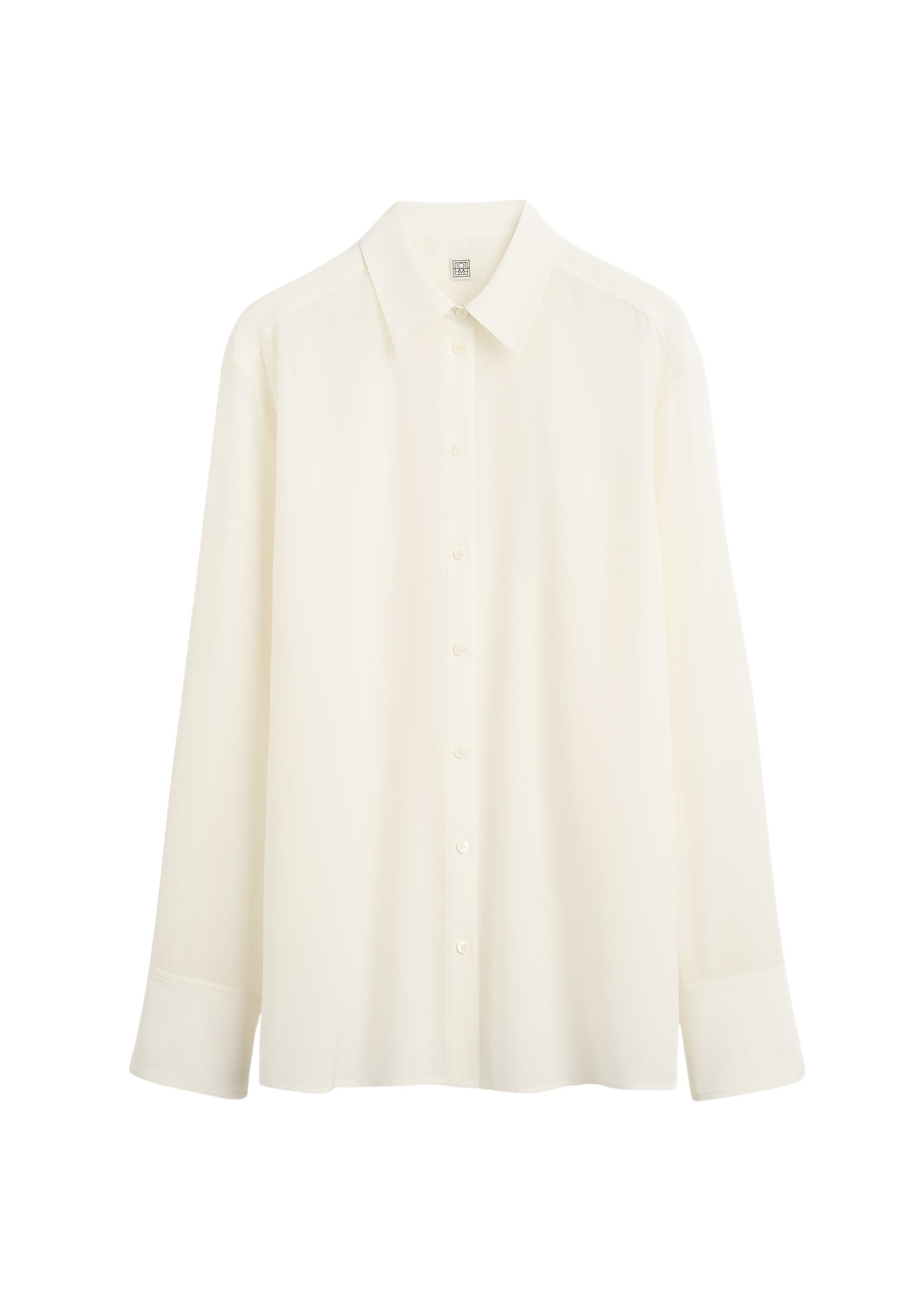 Totême Silk crepe shirt in Off-white - Tops - Scandinavian Minimalist Luxury at Coveti